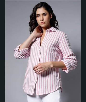 PLUS PARADISE Women Colorblock Cotton Shirt ( Pink )