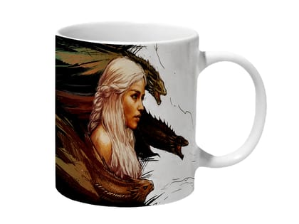 Multicolor Game Of Thrones Daenerysttargaryen Dragons Art Ceramic Mug