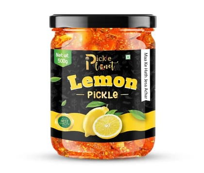 Pickle Planet Lemon Pickle | Homemade Pickle | Authentic, Tangy & Delicious Taste | No Artificial Color and Flavors | Gluten Free | Nimbo ka achar (500g)