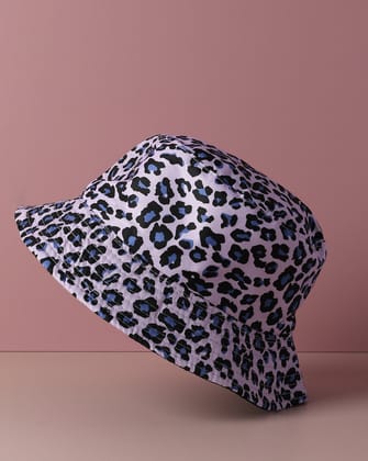 Purple Animal Print Bucket Cap-Hat