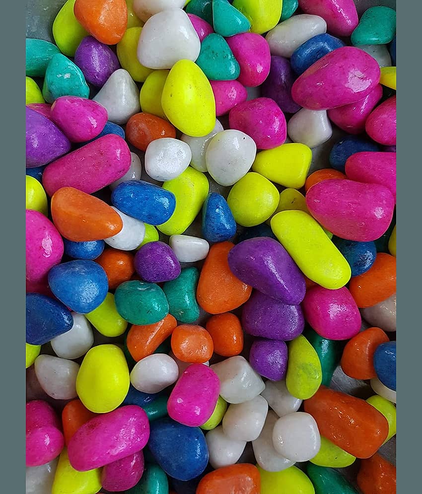 Afast Multicolor Pabbles/Stone For Garden, Plants, Aquarium & Home Decor Wt. 950g