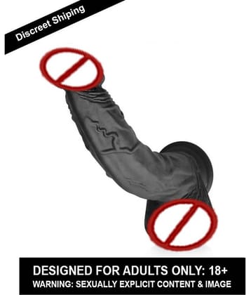 REALISTIC 9 INCH DARK BLACK PREMIUM SILICON DILDO WITH PERFECT SUCTION CUP & BIG BALLS