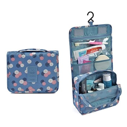 CONNECTWIDE® Multi Purpose Travel Organizer Bag, Floral Cosmetic Organizer- Multipacket Makeup/Shaving Kit Organizer for Men and Women. Qty.(1pcs) Color-Assorted,Size-20x18x2 Cm,(1 pc)