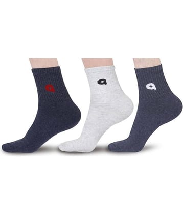 Aivin Cotton Blend Men's Self Design Multicolor Mid Length Socks ( Pack of 3 )