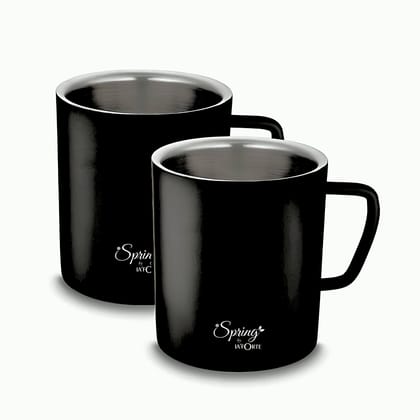 Stainless Steel Coffee and Tea Mugs - 150ml (5.07 oz) - Set of 2 - Powder Coated Exterior, Steel Interior Stainless Steel Coffee and Tea Mugs - 150ml (5.07 oz) - Set of 2 - Powder Coated Exterior, Steel Interior - Gold