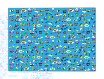 Sky Blue Car Theme Wrapping Paper Gift Rolls, Gift Paper Sheets, Ideal for Birthday Return Gifts, Holidays, Kids Party & Gifting on Special Occasions (Size: 19 x 28.5 inch) -  10