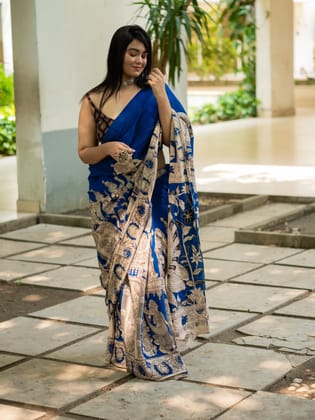 Nilambar  Kalamkari Saree