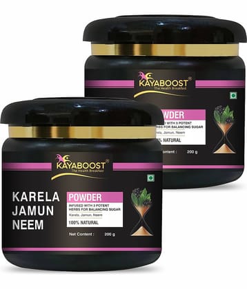 KAYABOOST Neem Karela Jamun Powder - For Maintaining Blood Sugar Levels - Set of 2 (2 x 200 g)