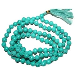 Kesar Zems Turquoise (Firoza) 108 Bead Healing Crystal Mala