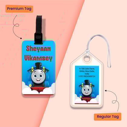 Personalized Bag Tags for Kids - Set of 5 - Thomas Design-Regular Bag Tags