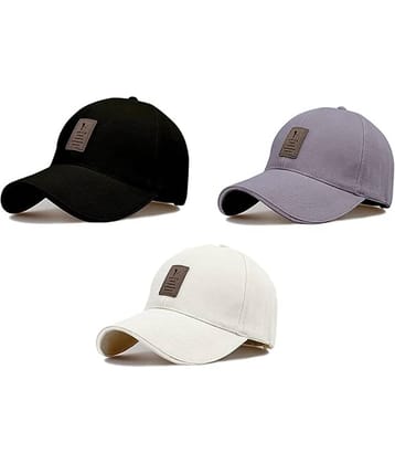 BAYEMA Pack of 3 Cotton Men's Cap ( Multiciolor 3 )