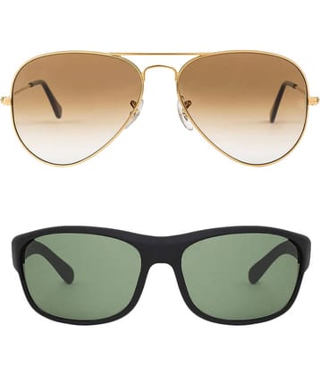 Kanny Devis - Gold Pilot Sunglasses ( Pack of 2 )