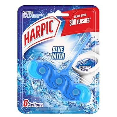 Harpic 35 gm - Atlantic Burst, Power Fresh 6 Toilet Cleaner Rim Block | Toilet flush cleaner blocks