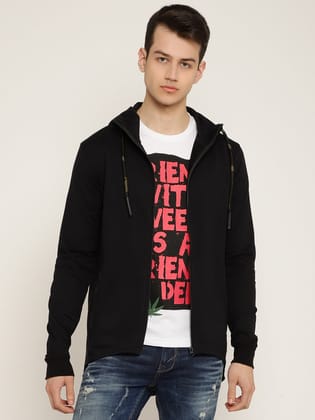 Punk PSY-ZIPPER Black Sweatshirt-S / Black