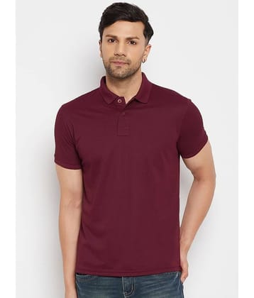 98 Degree North Pack of 1 Polyester Regular Fit Solid Half Sleeves Men's Polo T Shirt ( Wine )