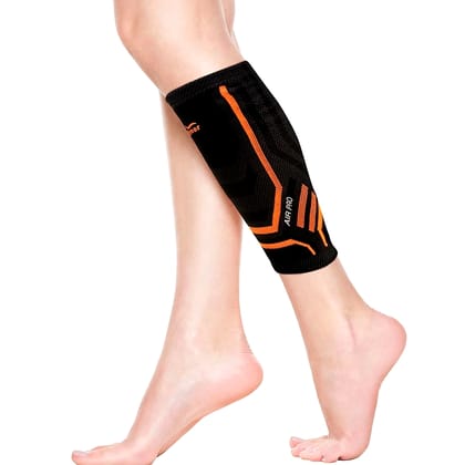 TYNOR Calf and Shin Support Air Pro, 1 Unit (Colour - ORANGE, Size - S) by Total Sporting And Fitness Solutions Pvt Ltd