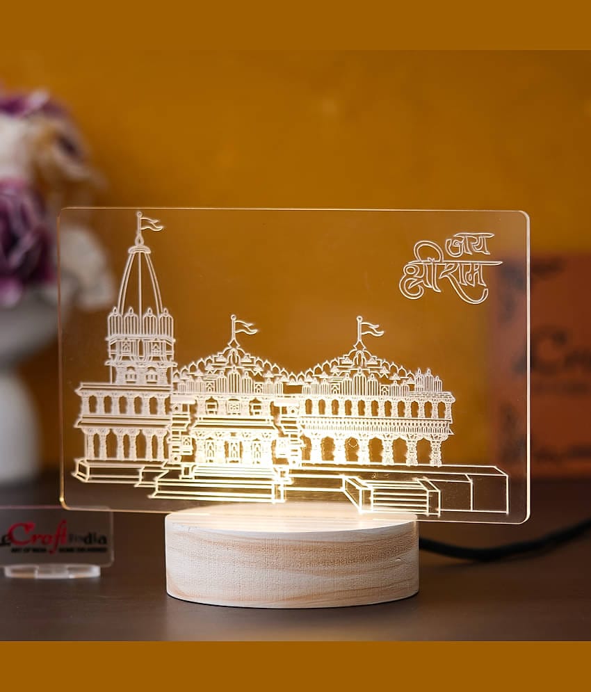 eCraftIndia White Shri Ram Mandir Ayodhya Temple Showpiece