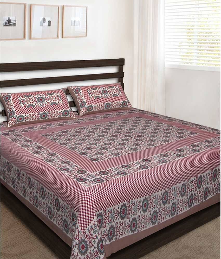 Furry Cotton Queen Bedsheet ( Multi )