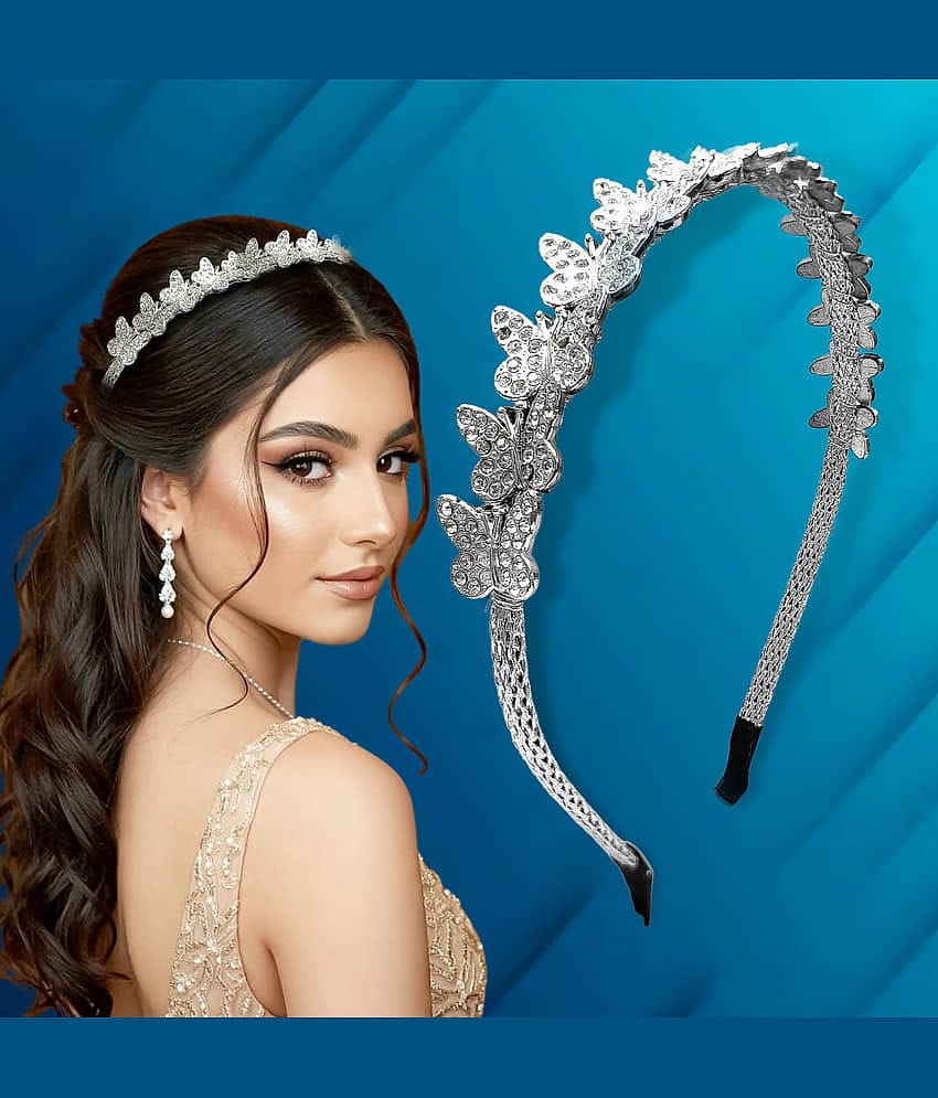 LYKAA Silver Hair Band ( Pack of 1 )