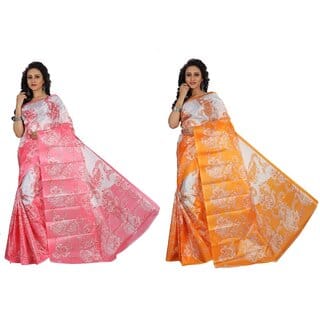 SVB Saree Multicolour Taffeta Silk Saree Without Blouse Piece