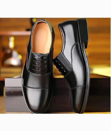 TR Black Men's Derby Formal Shoes
