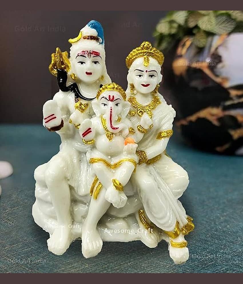 Awesome Craft Marble Shiv Family Idol ( 15 cm )