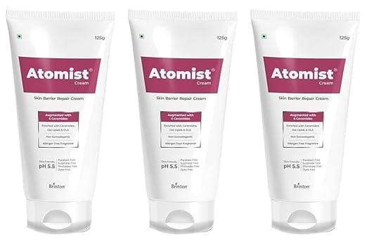 Brinton Atomist Skin Barrier Repair Cream 125 gm | Enriched with Ceramides Oats Lipids & GLA x Pack of 3