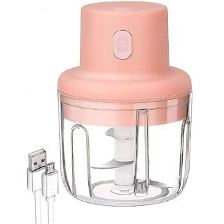 Wox  Electric Mini Garlic Chopper Portable Cordless with USB Charging 450 W 250 ml Pink Color