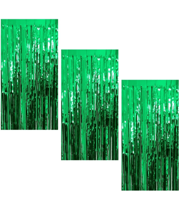 Jolly Party  3 Green  fringe Curtains Pack of 3