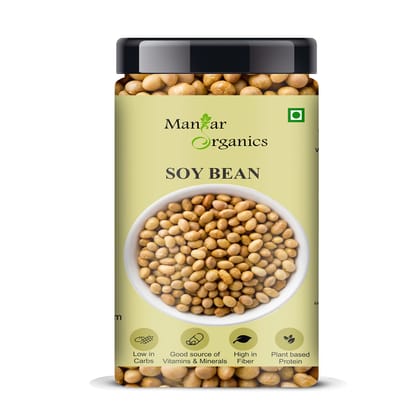 ManHar Organics Soybeans Nuts (Soya Bean) Jar 600gm| High-Protein, Non-GMO, and Natural Snack for Healthy Living