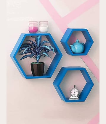 TFS Floating Shelves Blue MDF - Pack of 1