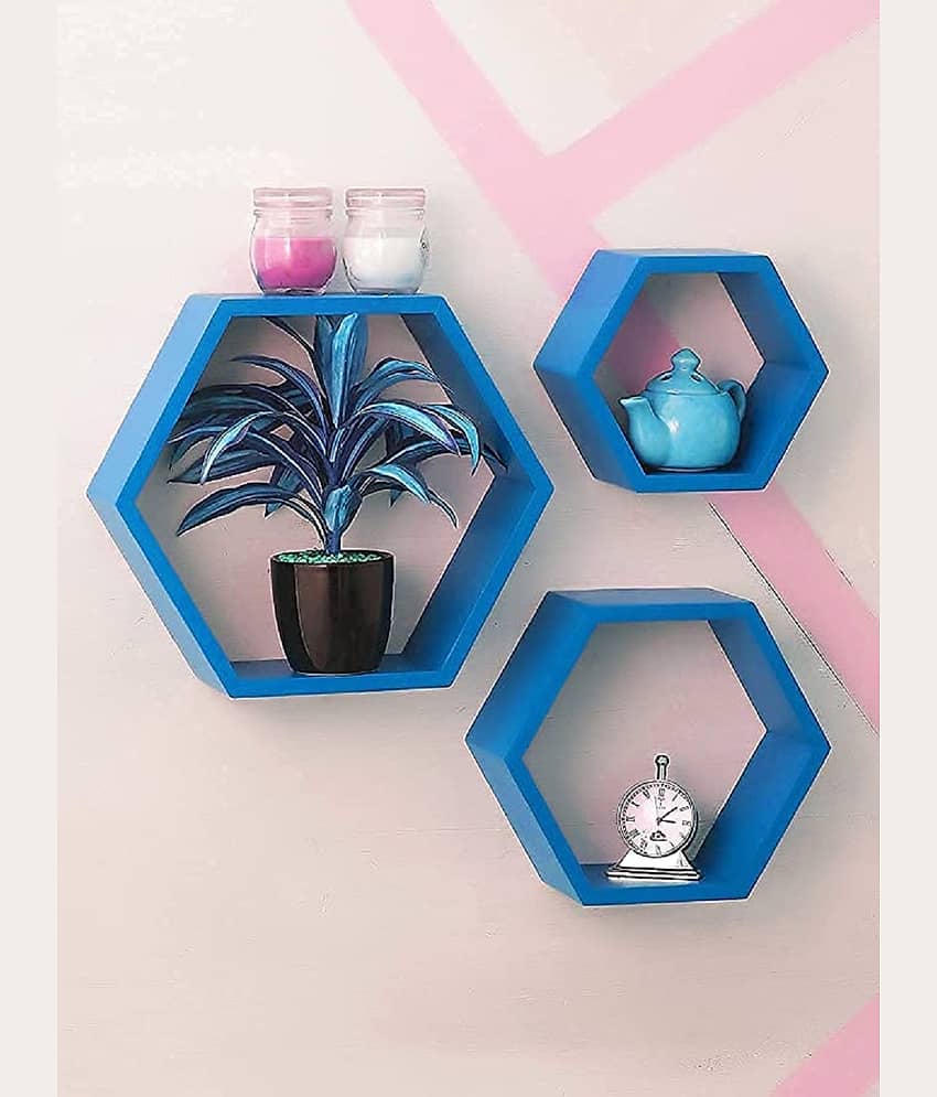 TFS Floating Shelves Blue MDF - Pack of 1