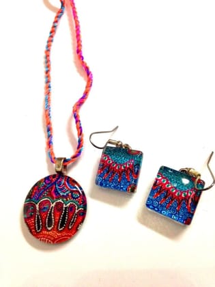 Lakshmi Padam Pendant and Earrings