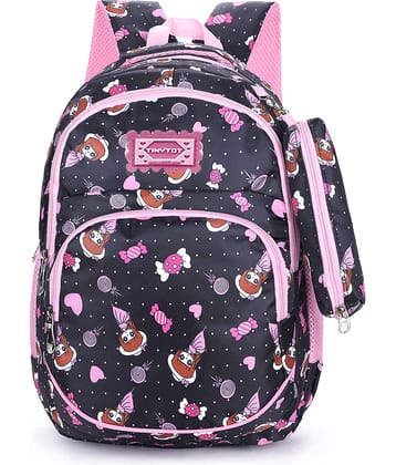 Tinytot Black Polyester Backpack For Kids