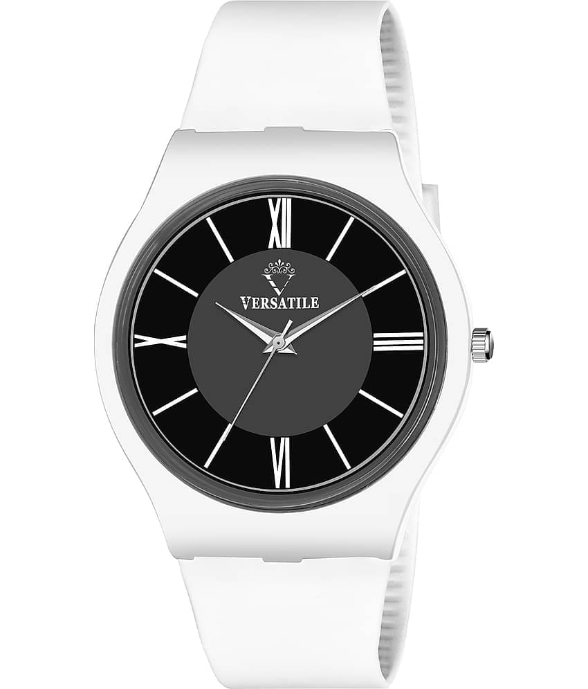Versatile - White Leather Analog Men's Watch