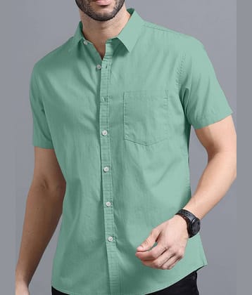 Ethnic Trendz Cotton Blend Regular Fit Solids Half Sleeves Men's Casual Shirt - Blue ( Pack of 1 )