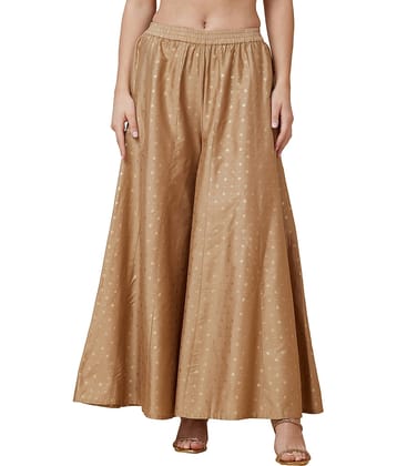 Globus - Gold Viscose Flared Women's Palazzos ( Pack of 1 )