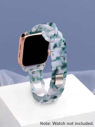 White & Green Textured Apple Watch Straps-38mm/40mm/41mm