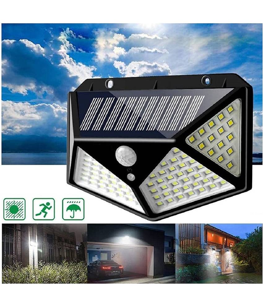 Saleh Automatic Wireless Motion Sensor Solar 100 LED Light Garden 1W Solar Outdoor Wall Light - Pack of 1