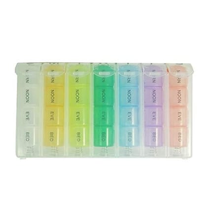 Ezyfit Pill Organizer 7 Days Weekly Tablet Medicine Storage Organizer Box - Pack of 2