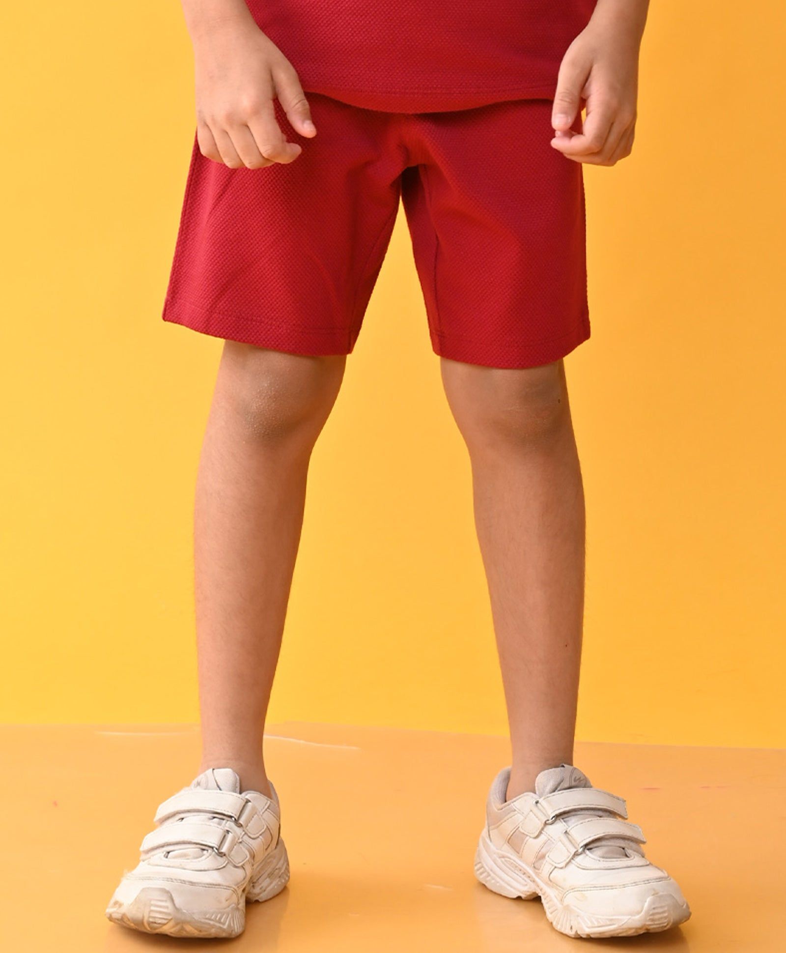 MEHROON POPCORN KNIT SHORTS - MEHROON-6-12 MONTHS / 1N / BEIGE