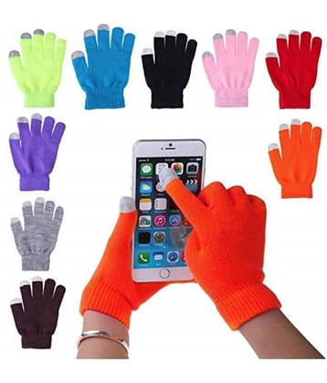 Infispace Multi Woollen Men's Woollen Gloves ( Pack of 1 )