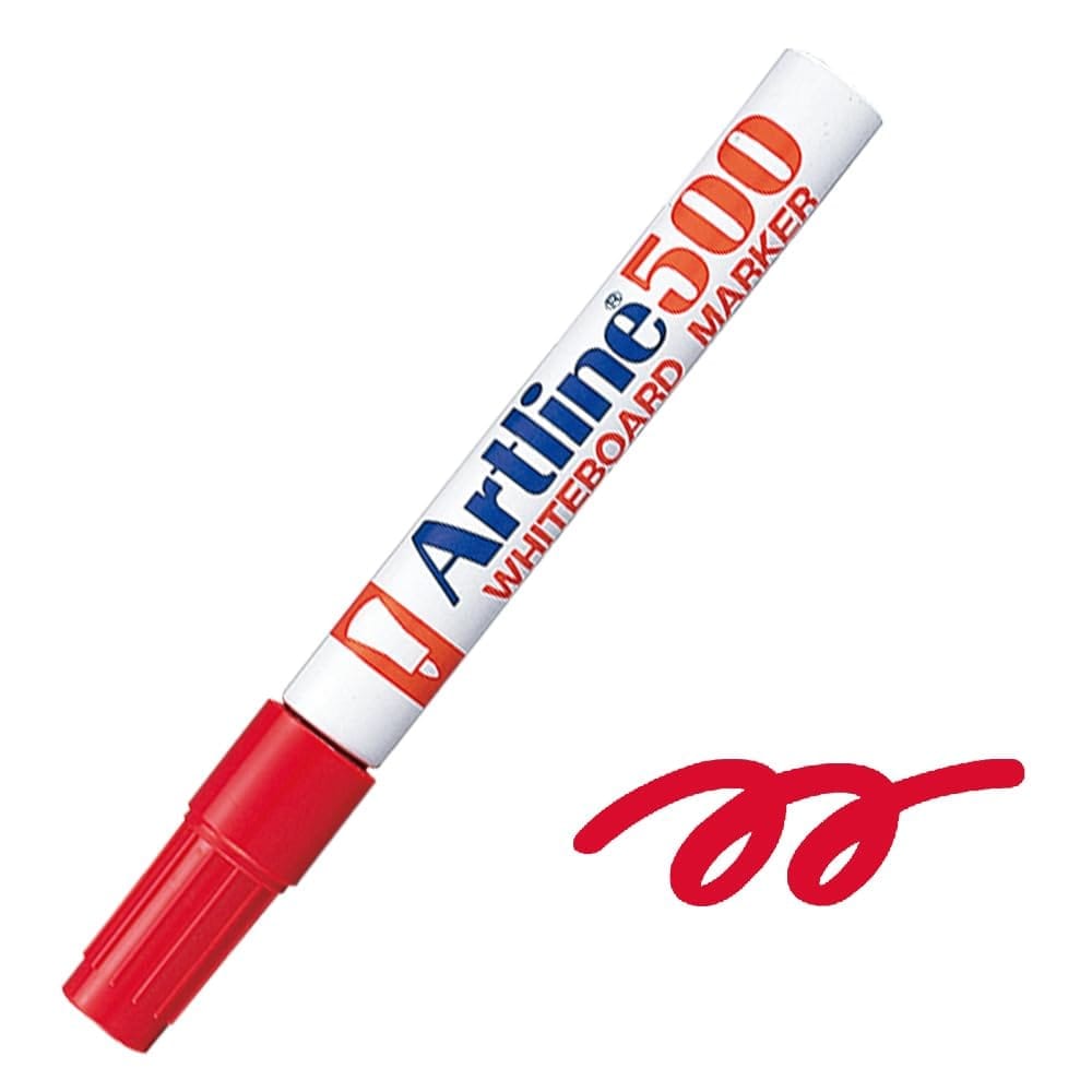 Artline 500 Whiteboard Marker Pack of 10 (Red Colours) | Used In Offices, Schools, And Other Settings Where Whiteboards Are Used For Presentations, Brainstorming, Or Teaching