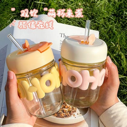 Kawaii HoHo Cup | Cute Kawaii Mug | Hoho glass cup (1pc)-Pink