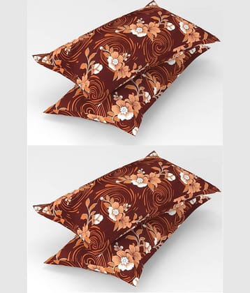gharsaaz - Pack of 4 Poly Cotton Abstract Printed Standard Size Pillow Cover ( 68.58 cm(27) x 43.18 cm(17) ) - Multi-Colour