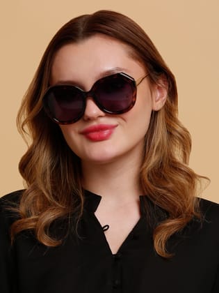 SUNNIES Large Full Frame Metal.Plastic Oversized Animal.Print Polarized Women Sunglasses-SNS-11691-C041