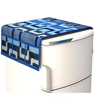 SHUBH Polyester Floral Printed Top Cover ( 100 53 ) Pack of 1 - Blue