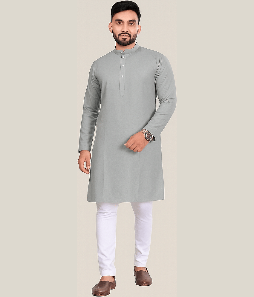 Balaji's Cotton Blend Solid Regular Fit Kurta Pyjama Set For Men ( Pink )
