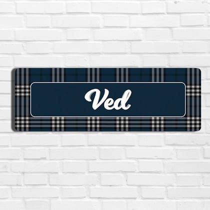 Tartan Name Plate - Petite-Navy