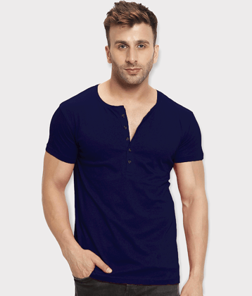 Leotude Pack of 1 Cotton Blend Regular Fit Men's T-Shirt ( Navy )